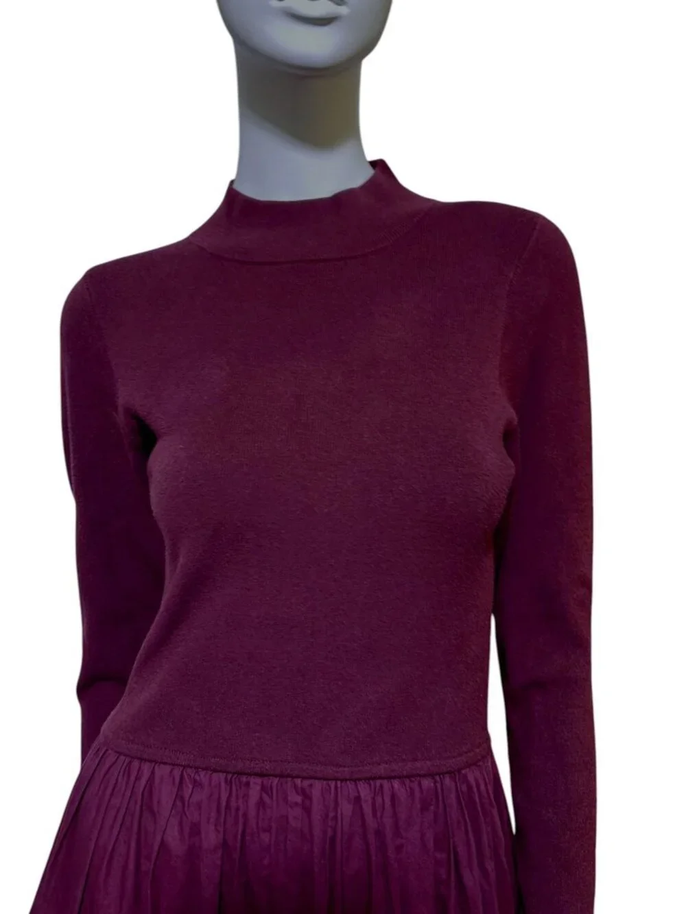 Marie Oliver Barrett Dress XS Mixed Media Pockets Maroon Earthy Goth Minimalist - Picture 3 of 7